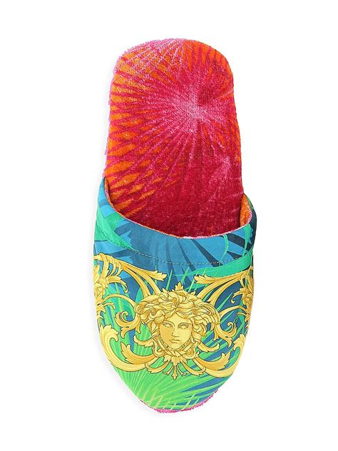 versace bath slippers|Shop Versace Medusa Leaf Bath Slippers .